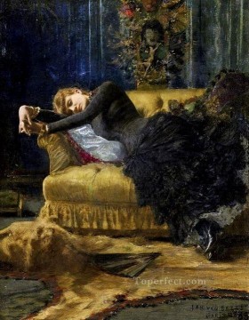 Retrato de una mujer joven Jan van Beers Parisienne Pinturas al óleo